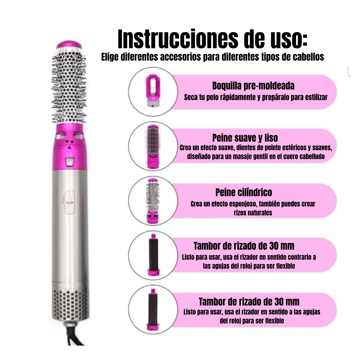 Secador y Peinador Profesional 5 en 1 ¡40% OFF SOLO POR ESTA SEMANA!
